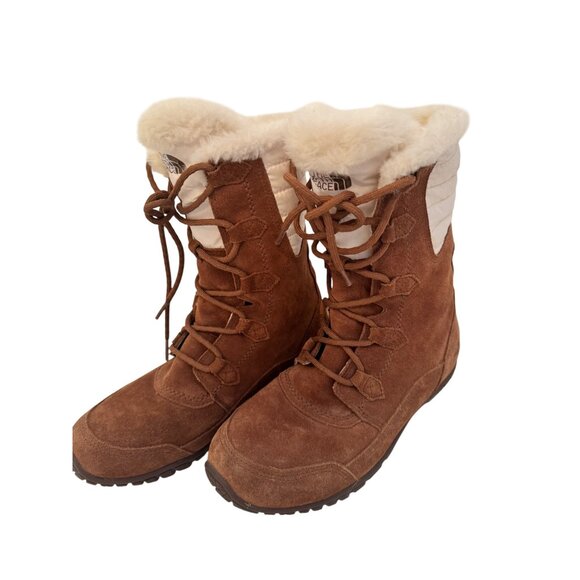 The North Face Nuptse Puma II Size 8 /EU 39 Dachshund Brown/ Cream NWOB Boots - Picture 4 of 16